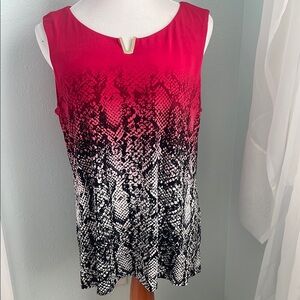Calvin Klein - Sleeveless Ombre Top - Red, white and Black